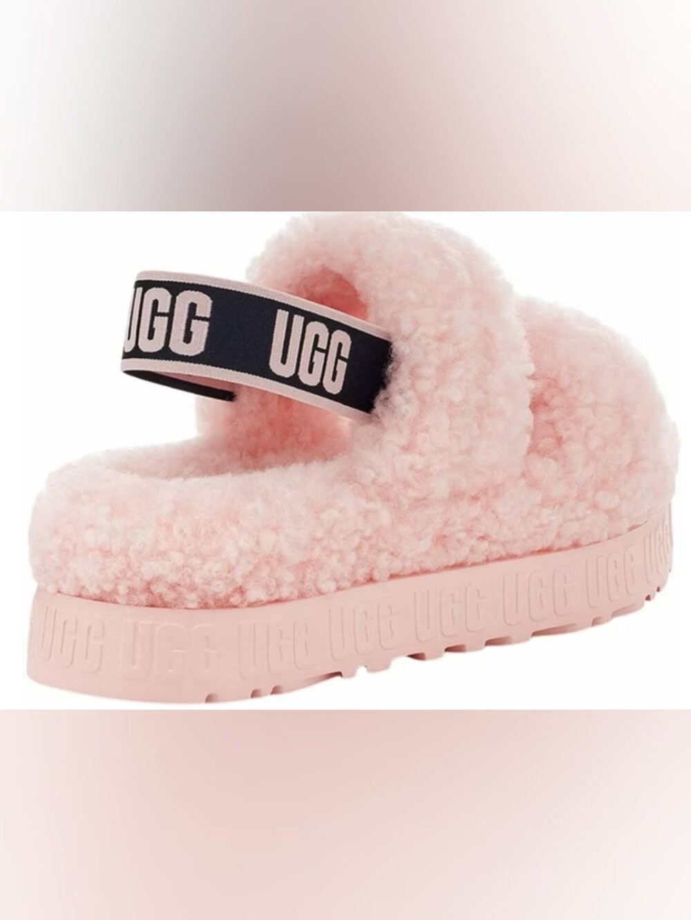 UGG Oh Fluffita Platform Pink Slides Size 8 Like New MSRP $110 - Picture 2 of 10